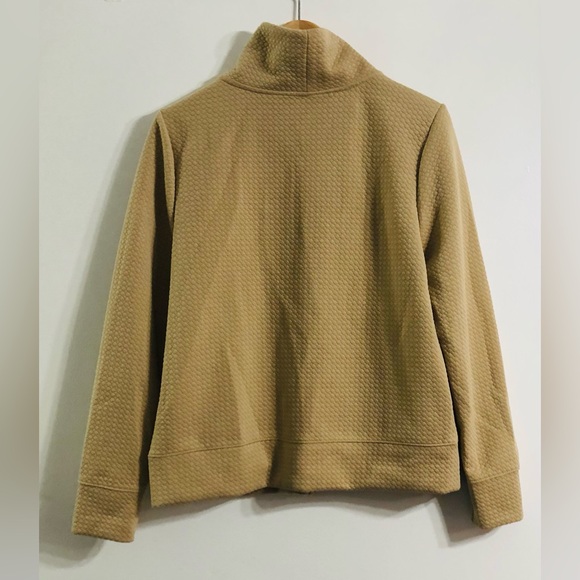 Women’s  zip up sweatshirt  jacket two side pockets long sleeves iris cream.L - Picture 3 of 4